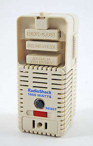 Radio Shack Voltage Converter 1600 Watt Plus  3 Point Extension
