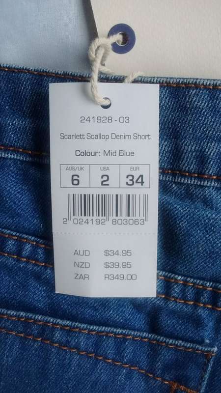 Designer Denim Shorts. Size 34. New