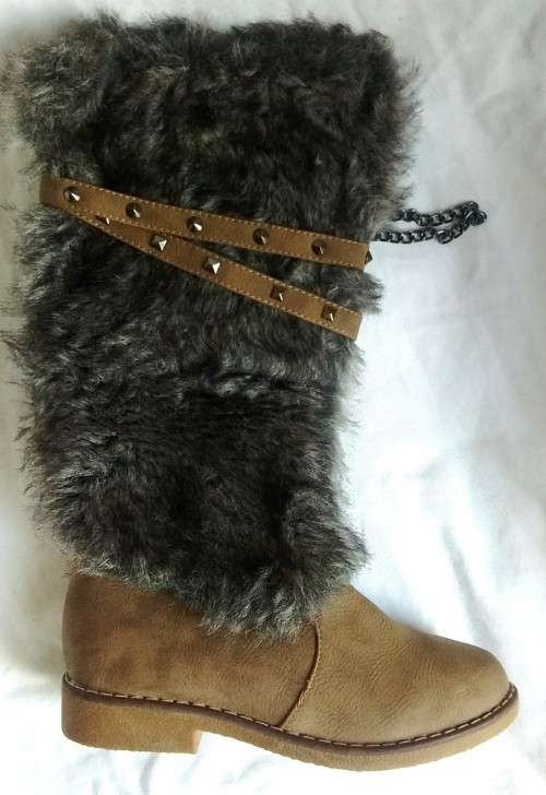 Ladies Fur Boots. High Cut. Sizes 3. Reduced to Clear!!