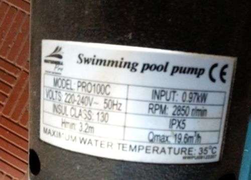 Swimming Pool Electric Pump Motor - NOT Turning. SOLD AS IS