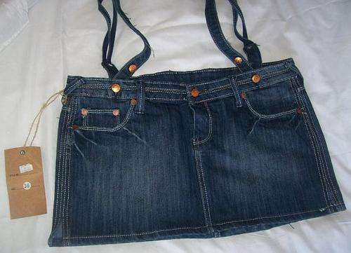 Ladies Strapped Denim Skirt. To Fit 36