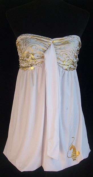 Strapless White Tube Dress Top . To Fit 36/38