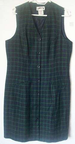 Sleeveless Check Dress,  Size 34