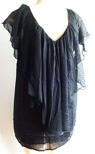 Black Chiffon Blouse. Size 34