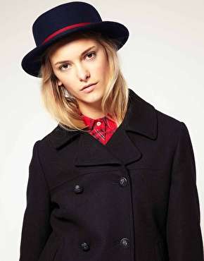 Navy Blue Boater's Hat