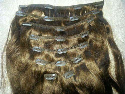 100% Remy Indian Clip-in Hair Extensions in Chocolate Brown-As New!