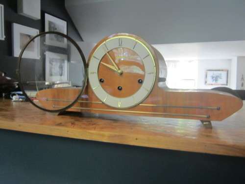 Kieninger Beautiful Vintage German Art Deco Mantle Clock with loud Westminister chime