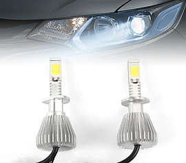 2 x LED Car Headlights H1 30W 2200LM
