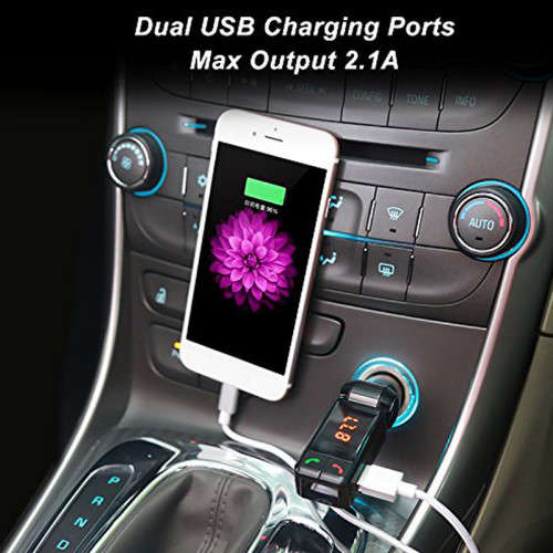 LCD Bluetooth Charger with handfree MP3 Player/ FM Radio Adapter Transmitter USB Charger