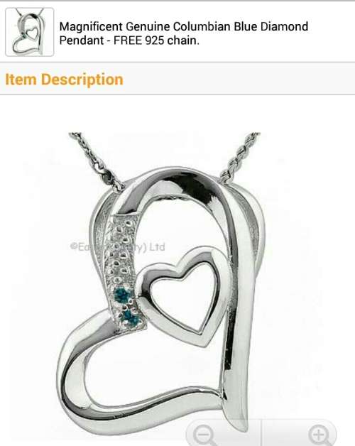 Magnificent Genuine Columbian Blue Diamond Pendant