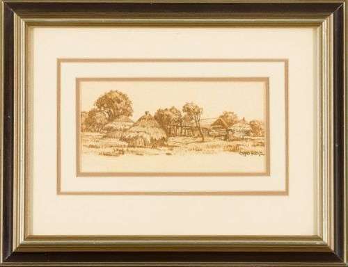 Otto Klar - 2 x Limpopo village scenes