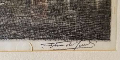 Tinus de Jongh etching - Kleurkloof Montague Cape