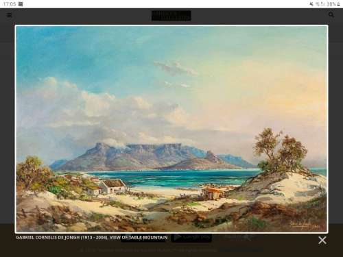 Beautiful oil on canvas by Gabriel De Jongh - A View of Table Mountain