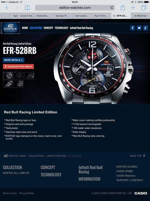 Casio Edifice RBR Limited Edition EFR-528RB  Valentine special!!!!