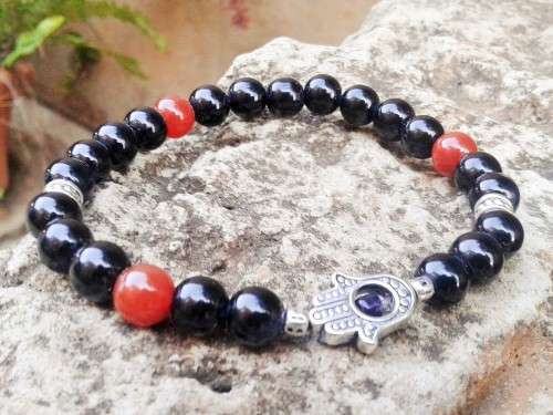 MEN'S HAMSA BRACELET WITH CARNELIAN