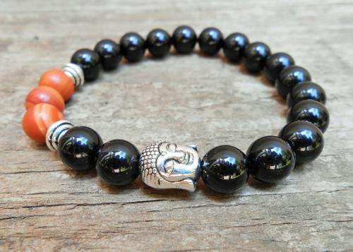 ROOT BASE CHAKRA BRACELET Red Jasper and Black Onyx