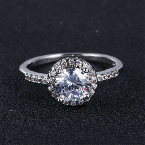 Stunning Vintage AAA cubic zirconia ring... 925 Stamped white gold filled.. Size 9 Available!!!!