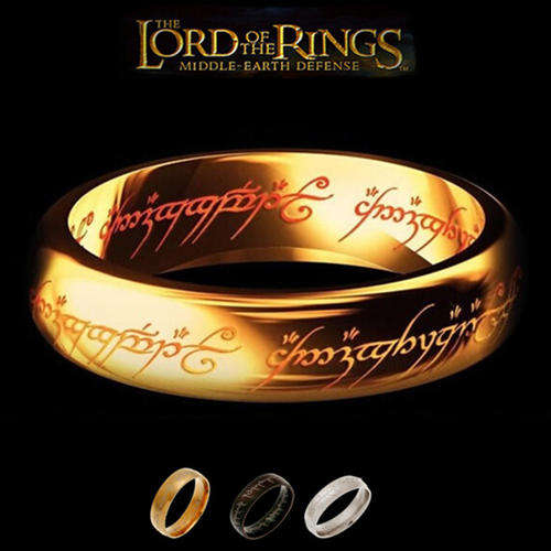 Classic Man Ring 6mm Lord Rings Super Bright Titanium Ring Gold & Silver & Black plated