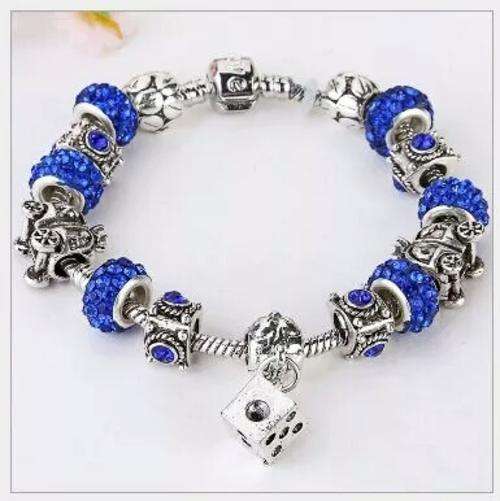 Stunning Pandora Style Bracelet with crystals and Charms...