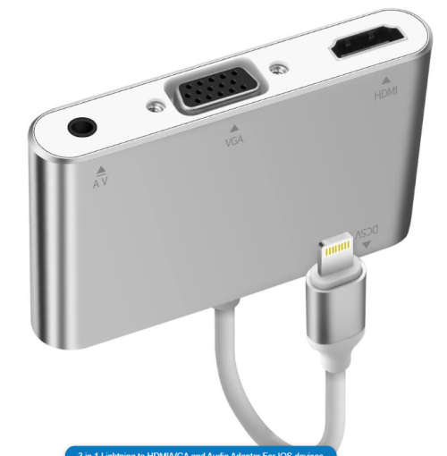 3 in 1 Lightning to HDMI/VGA and Audio Adapter For IOS devices