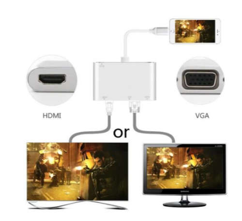 3 in 1 Lightning to HDMI/VGA and Audio Adapter For IOS devices