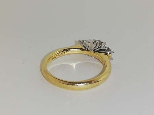 18ct Two Tone Browns Protea Trilogy ring - complete package