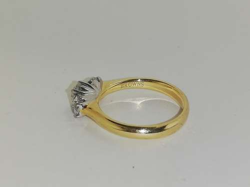 18ct Two Tone Browns Protea Trilogy ring - complete package