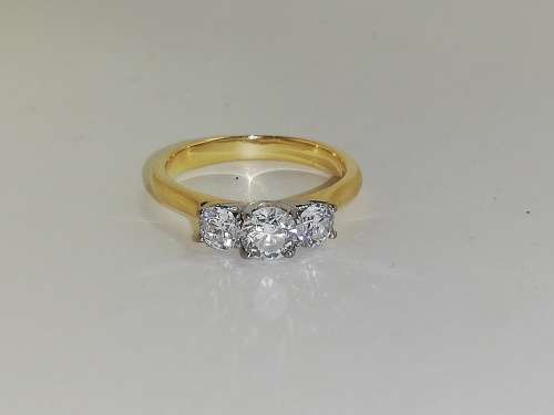 18ct Two Tone Browns Protea Trilogy ring - complete package
