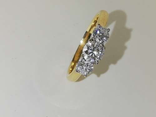 18ct Two Tone Browns Protea Trilogy ring - complete package