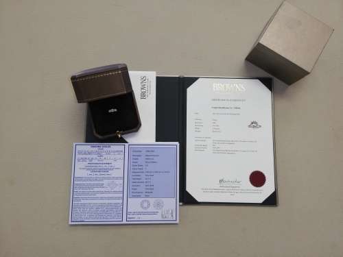 18ct Two Tone Browns Protea Trilogy ring - complete package