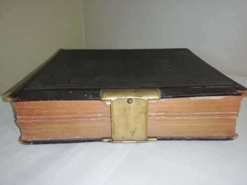 Antique Holy Bible - Leather Bound with Brass clasp