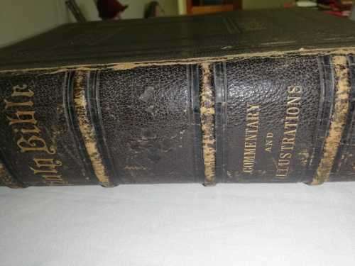 Antique Holy Bible - Leather Bound with Brass clasp
