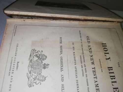 Antique Holy Bible - Leather Bound with Brass clasp