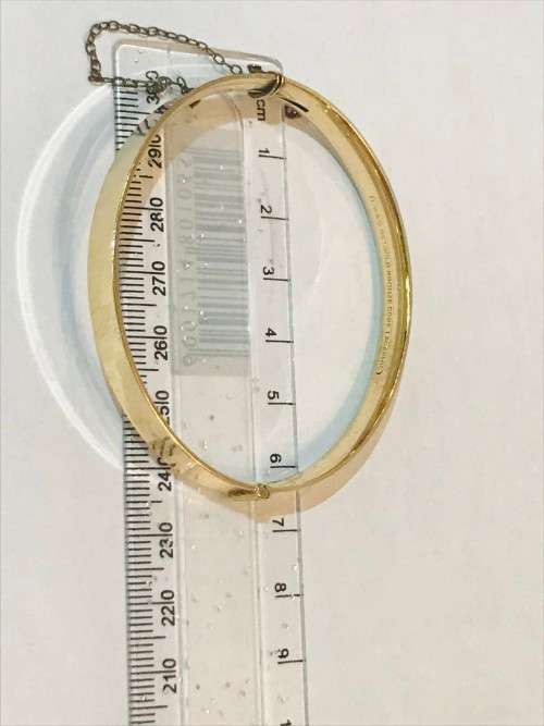 Vintage 9ct Gold (Metal Cored) Floral Cuff Hinged Bracelet Bangle