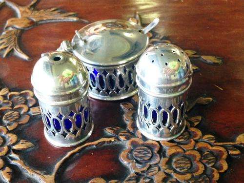 Vintage Silver EPNS Condiment Set