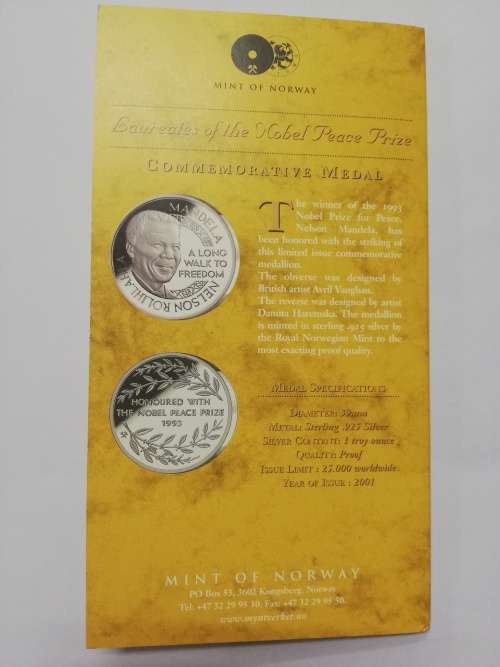 Laureates of the Nobel Peace prize - silver one ounce