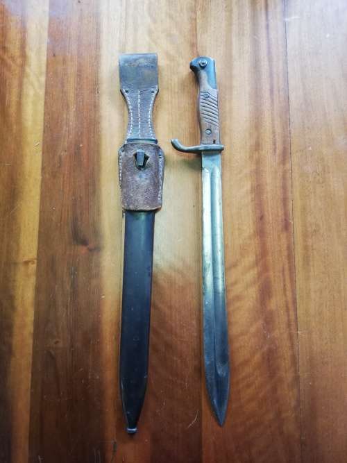 Possible German M98 Quillback Sword Bayonet with scabbard and frog