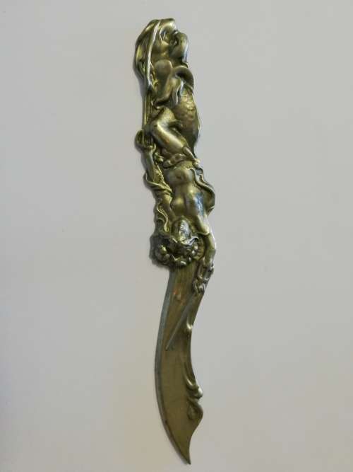 Pewter Mermaid Letter Opener - possible Jugendstil