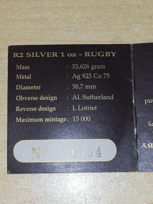Silver Proof R2 Rugby World Cup