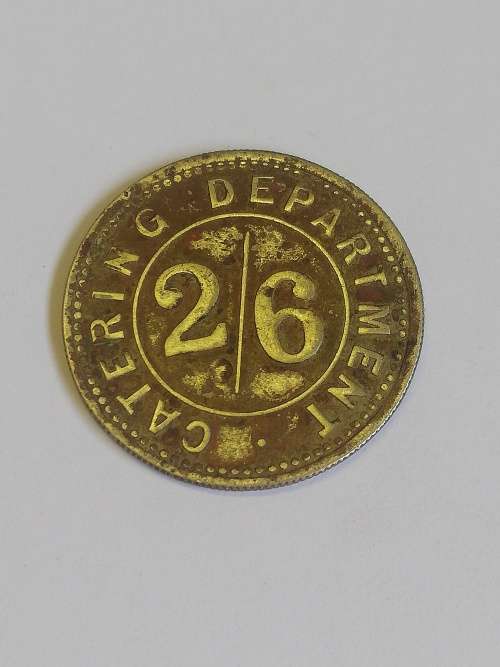 LOW START: South African Railways 2/6 Shilling Catering department token