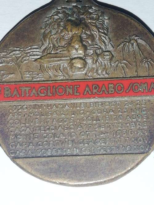 Colonial Troops IV ° Battalion Arabic Somali MEDAL AFRICA CAMPAIGNS - RARE FIND