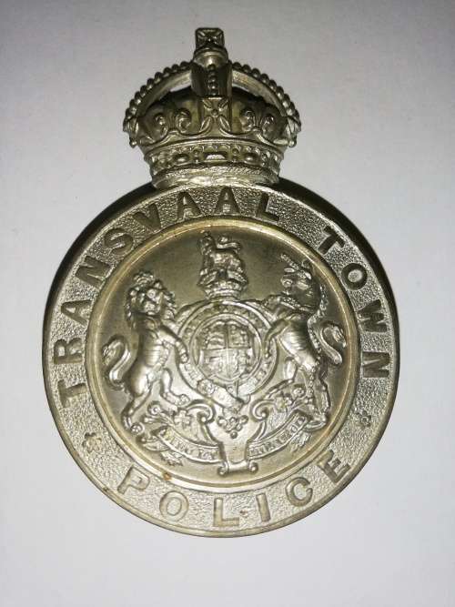 Antique Transvaal Town Police Boer War badge/helmet plate