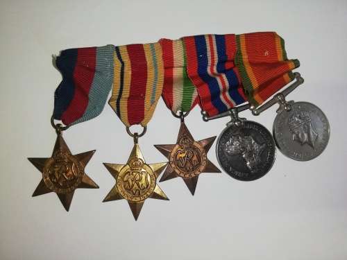 WW2 Grouping of 5 medals awarded to J Irving 5 91967 *39-45 awarded to JC Louw