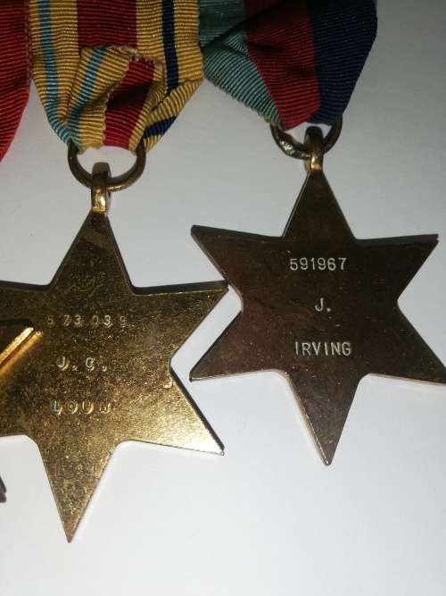 WW2 Grouping of 5 medals awarded to J Irving 5 91967 *39-45 awarded to JC Louw