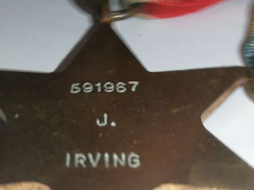 WW2 Grouping of 5 medals awarded to J Irving 5 91967 *39-45 awarded to JC Louw