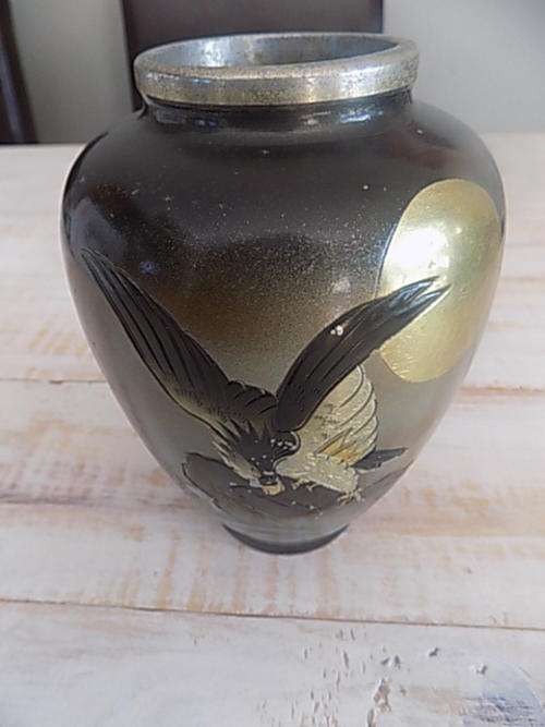 Oriental Engraved with Gold Gilt Vase