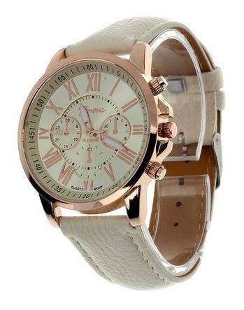 (Local)Geneva Roman Numerals Faux Leather Women Wrist Watch