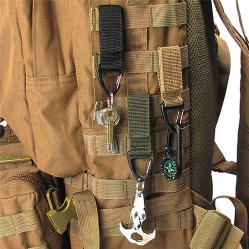 Black Tactical Triangle Carabiner Outdoor Tools Nylon Key Hook Webbing Buckle Hanging Syste