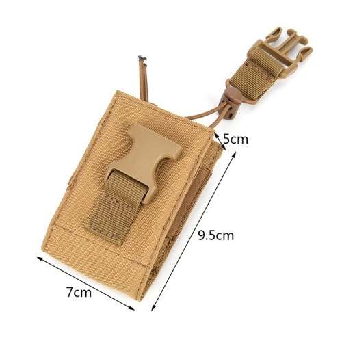 Tan Tactical Molle Radio Case Molle Pouch System Attachment Walkie-talkie Outdoor Sports Bag