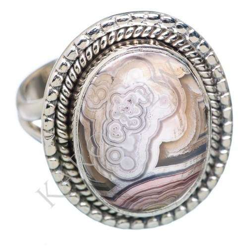 KJ COLLECTION - Natural CRAZY LACE AGATE in Sterling Silver (size 8 / Q)